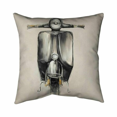 FONDO 20 x 20 in. Small Black Moped-Double Sided Print Indoor Pillow FO2793062